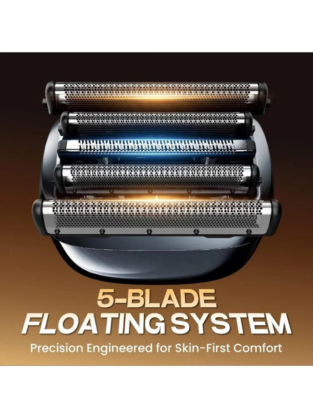 Upgraded 5-Blade Electric Foil Shaver for Men, Waterproof & Easy Clean